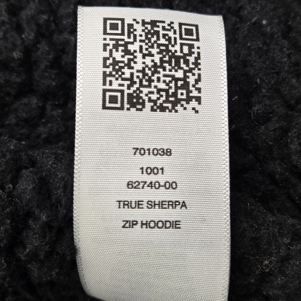 True Religion Black Sherpa Lined Zip Hoodie Buddha Logo Size Mens Large